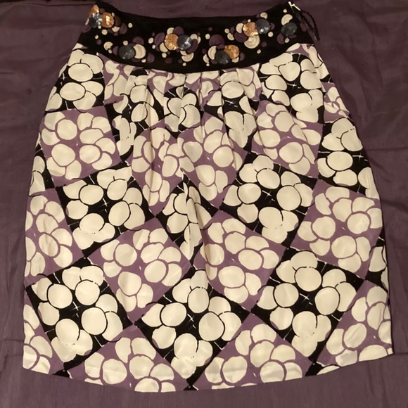 Floreat Silk Embroidered Beaded Sequin Bubbles Skirt Black purple Gold white XS - Picture 8 of 8